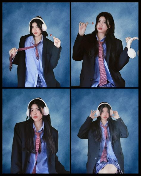 Old School Yearbook Photoshoot, Highschool In Jakarta Yearbook, 90s School Pictures, Old Yearbook Photos, Yearbook Theme Photoshoot, High School Photoshoot Ideas, Book Year School Photoshoot, Pose Foto Yearbook, Yearbook Colophon