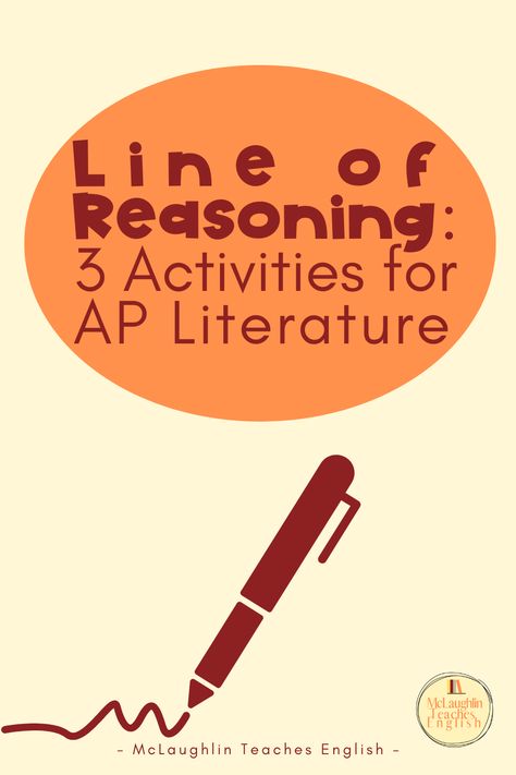 Help your AP Literature (and AP Language) students understand Line of Reasoning with these 3 activities. Ap Literature And Composition, Ap Language And Composition, Schoolhouse Rock, Ap Lang, Rhetorical Analysis, Ap Literature, Body Paragraphs, Ap English, Writing Anchor Charts