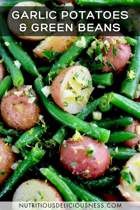 Herb Butter Sauce, Beans And Potatoes, Red Potato Recipes, Potatoes And Green Beans, Baby Red Potatoes, Green Beans And Potatoes, Garlic Potatoes, Frozen Green Beans, Inflammatory Diet