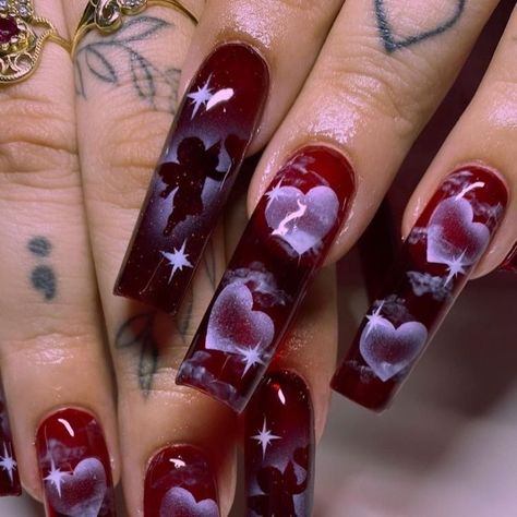 Hippie Nails, Punk Nails, Airbrush Nails, Goth Nails, Dope Nail Designs, Really Cute Nails, Bling Acrylic Nails, Acrylic Nails Coffin Short, Fire Nails