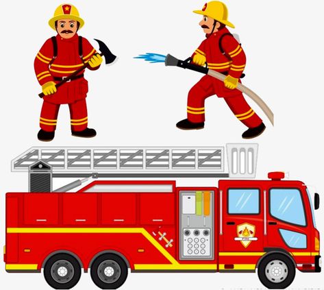 Firemen Pictures, Fireman Illustration, Cartoon Firefighter, Fireman Clipart, Fire Truck Clipart, Firefighter Clipart, Fire Pictures, Community Helpers Preschool Crafts, Safety Pictures