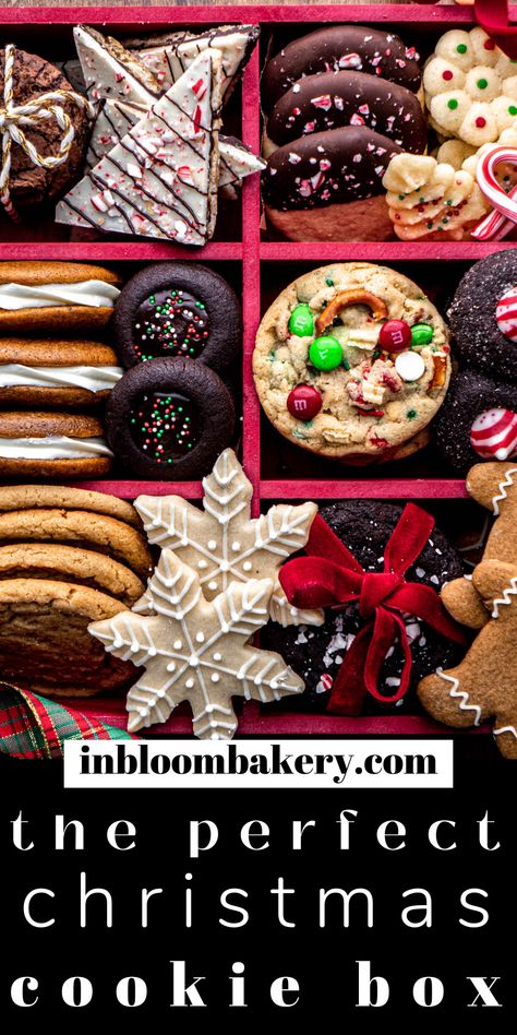 Holiday Cookie Basket Ideas, Cookies To Send In The Mail, Homemade Cookie Boxes Gift Ideas, How To Make Cookie Boxes, Cookie Recipe For Cookie Exchange, Xmas Cookie Box Ideas, Baking Box Ideas, Christmas Cookie Box Gift, Cookie Tray Gift Ideas