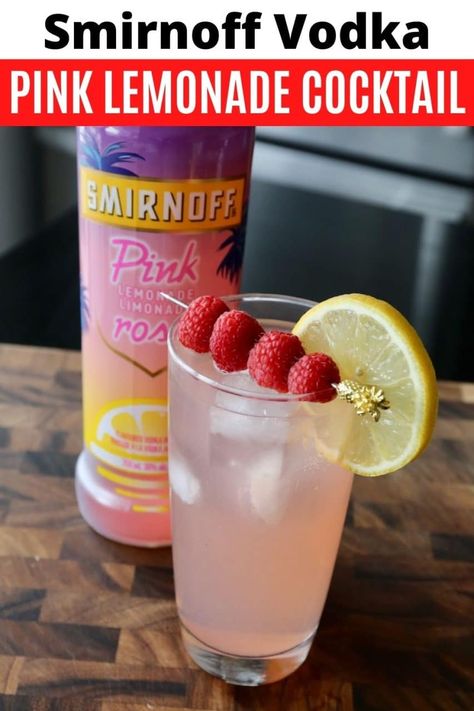 Learn how to make a refreshing Vodka Pink Lemonade Spritzer Cocktail. Our quick & easy summer spritzer recipe features Smirnoff Pink Lemonade, San Pellegrino Limonata, sparkling soda water, fresh berries and lime wheel. Enjoy the mixed drink on a hot summer day at cocktail hour or transform the mixed drink into a sparkling punch or slushies when blitzed with ice in your blender! Pink Lemonade Smirnoff Drinks, Smirnoff Pink Lemonade Recipes, Smirnoff Mixed Drinks, Pink Lemonade Vodka Drinks, Smirnoff Pink Lemonade, Vodka Pink Lemonade, Pink Lemonade Cocktail, Spritzer Cocktails, Flavored Vodka Drinks