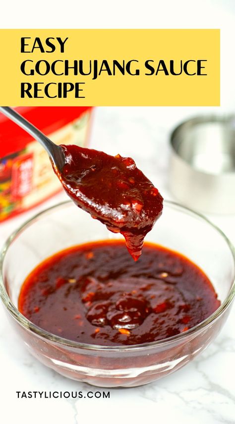 gochujang sauce for korean bbq | gochujang sauce uses | gochujang sauce ingredients | gochujang sauce recipe | gochujang sauce recipe for bibimbap | gochujang sauce for chicken | Easy Gochujang Sauce | homemade gochujang sauce recipe | how to make gochujang sauce | gochujang gochujang paste Asian Sauce Recipes, Szechuan Sauce, Gochujang Sauce, Asian Sauce, Homemade Sauce, The Sauce, Asian Cooking, Asian Dishes, Vegan Baking