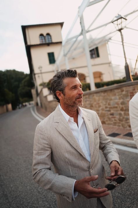 Patrick Dempsey, 600 Guests Attend Brunello Cucinelli’s 70th Birthday – WWD Ashley Park, Cashmere Suit, Italian Chic, Grey Hair Men, Lucky Blue Smith, Life Size Statues, Lucky Blue, Extraordinary Moments, Birthday Event