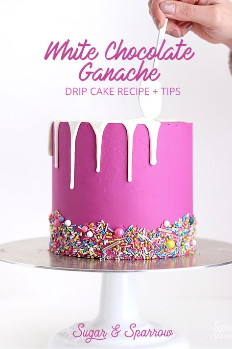 White Chocolate Ganache Recipe, Chocolate Ganache Drip Cake, Drip Cake Recipes, Chocolate Ganache Recipe, Ganache Recipe, White Chocolate Ganache, Tips For Success, Cake Icing, Icing Recipe