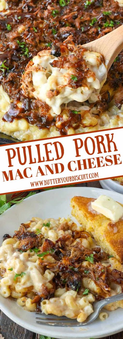 Pork Mac And Cheese Recipe, Pulled Pork Mac And Cheese, Pork Mac And Cheese, Pork Dinners, Easy Pulled Pork, Pork Recipes For Dinner, Pulled Pork Leftovers, Creamy Macaroni And Cheese, Pasta Noodle Recipe