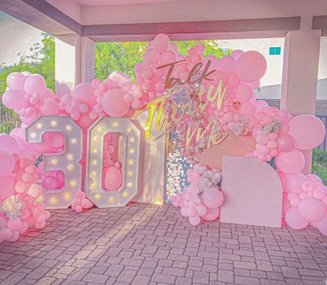 Women 30th Birthday Party Themes, Decor For 30th Birthday Party, Hello 30 Birthday Themed Parties, Pink 30th Birthday Party Decorations, 30th Birthday Bash Women, Summer 30th Birthday Party Ideas, 30 And Flirty Party Birthday Ideas, 30birthday Party Ideas 30th Birthday, All Pink 30th Birthday Party