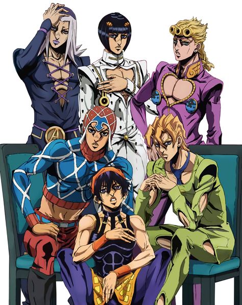 Golden Wind anime art (Animedia Cover) Jojo Golden Wind, Jojo Jojo, Johnny Joestar, Jojo's Adventure, Jojo Parts, Jojo's Bizarre Adventure Anime, Anime Gifs, Japon Illustration, Jojo Anime