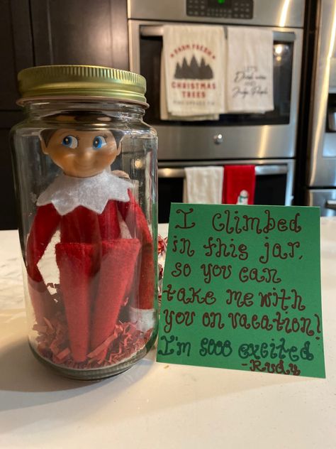 Elf on the shelf when we go on vacation in december! Elf On The Shelf While On Vacation, Elf On The Shelf Ideas While On Vacation Ideas, Elf On A Shelf Vacation Ideas, Ideas For When The Elf Comes Back, When Elf On The Shelf Arrives, Elf On A Shelf Traveling, Elf On The Shelf Ideas While On Vacation, Elf On The Shelf Ideas High Up, Elf On The Shelf In A Camper