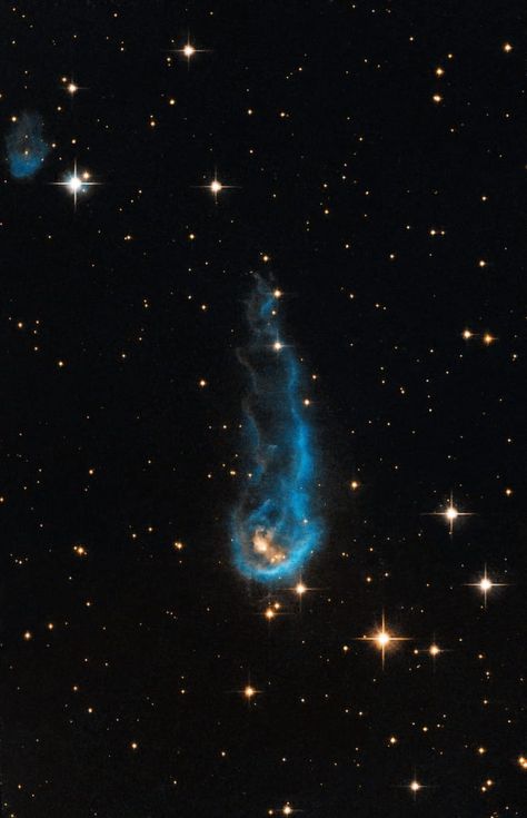 The 'caterpillar' is a star in its beginning stages, and this one is 4,500 light years from Earth, and a full light year long. (This composite is created from data from the Hubble Telescope in 2006 and the Isaac Newton Telescope in 2003.) Caterpillar, Nasa, The Sky, Stars, Blue, Art