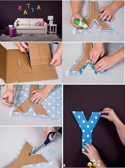 Diy Kids Room, Diy Kids Room Decor, Cute Diy Projects, Kids Rooms Diy, Diy Letters, Kids Room Organization, Kids Room Wall Decor, Kids Wall Decor, Kids Room Wall