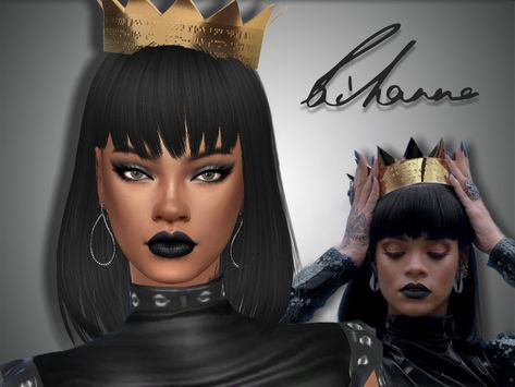 Jolea's Rihanna The Sims Resource Face Mask, Celebrities Sims 4, Sims 4 Celebrity Skin, Sims 4 Cc Rihanna, Sims 4 Selena Gomez, Sims 4 Cc Clothes Female Aesthetic The Sims Resource, Rihanna Tattoo, Rihanna Face, Rihanna Makeup