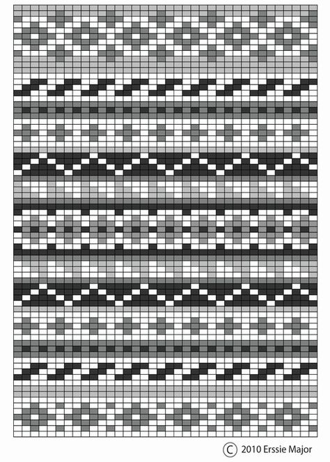 Fair Isle Border Chart, Knitting Graphs Charts, Knitting Charts Free Simple, Simple Fair Isle Chart, Faire Isle Knitting Patterns, Fair Isle Chart Simple, Crochet Pattern Grid, Fair Isle Charts, Knitting Charts Free