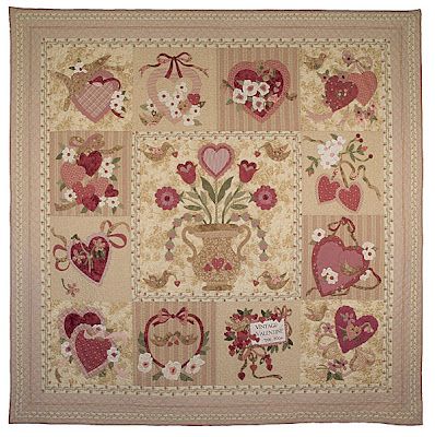 Vintage valentine quilt Texas Quilt, Spool Quilt, Valentines Patterns, Hearts And Flowers, Heirloom Quilt, Shabby Fabrics, Vintage Valentine, Heart Quilt, Hand Applique