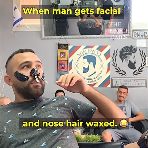 Guy squirms and screams during facial and nose hair removal | Jukin Media, facial | This may be the last time this guy will get his nose and facial hair waxed. 😂 Credit: Jukin Media | By Bright - Facebook Waxing Nose Hair, Waxing Funny Humor Hair Removal, Nose Waxing, Waxing Video, Nose Hair Removal, Face Wax, Facial Waxing, Wax Hair Removal, Ear Wax