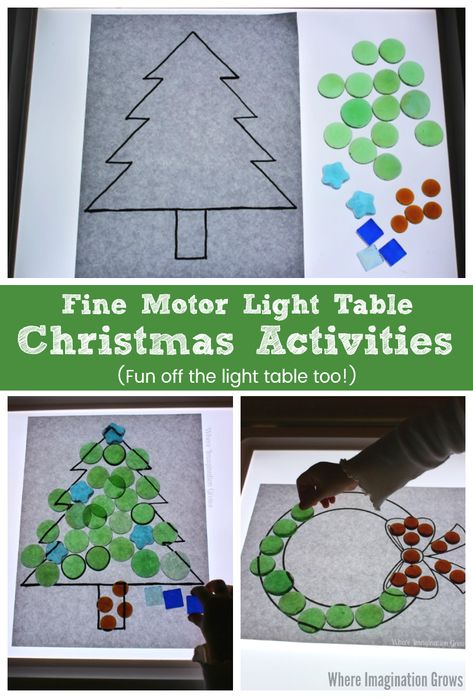 Christmas Light Table, Christmas Fine Motor Activities, Christmas Fine Motor, Light Box Activities, Christmas Units, Fine Motor Activities For Kids, Fashion Usa, Christmas Kindergarten, Light Board