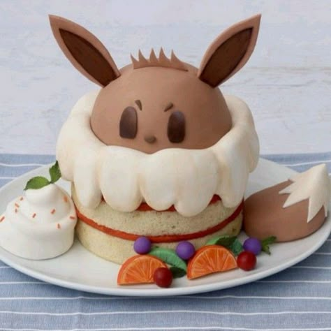 Pokemon Cafe Food Recipes, Video Game Inspired Food, Pokemon Food Recipes, Pokemon Baking, Pokemon Cafe Food, Character Dessert, Pokemon Birthday Party Cake, Kawaii Food Recipe, Pokemon Desserts