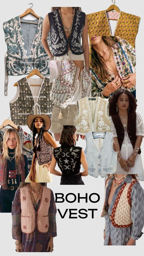 boho vest Boho Vest Outfit, Boho Vest, Vest Fashion, Vest Outfits, All The Colors, Color