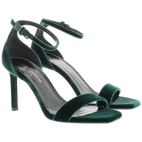 Quinceanera Heels, Dark Green Shoes, Shoes Fancy, Green Suede Shoes, Saint Laurent Sandals, Heels Green, Fancy Sandals, Green High Heels, Green Platform