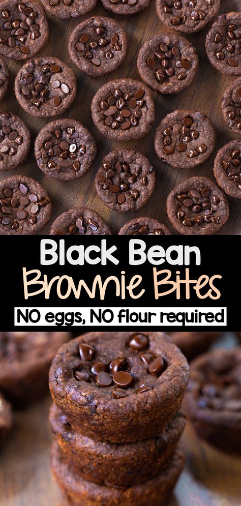 Flourless Black Bean Brownie Bites (Healthy Snack Recipe) Black Bean Energy Balls, Meals For Sharing, Healthy Dark Chocolate Brownies, Chocolate Bites Recipe, Black Bean Snacks, Homemade Kid Snacks Healthy, Plant Based Snack Ideas, Chickpea Recipes Dessert, Healthy Homemade Kids Snacks