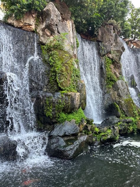 Waterfalls inside Longshan Temple Longshan Temple, Taichung Taiwan, Taichung, Taiwan, Temple, Travel