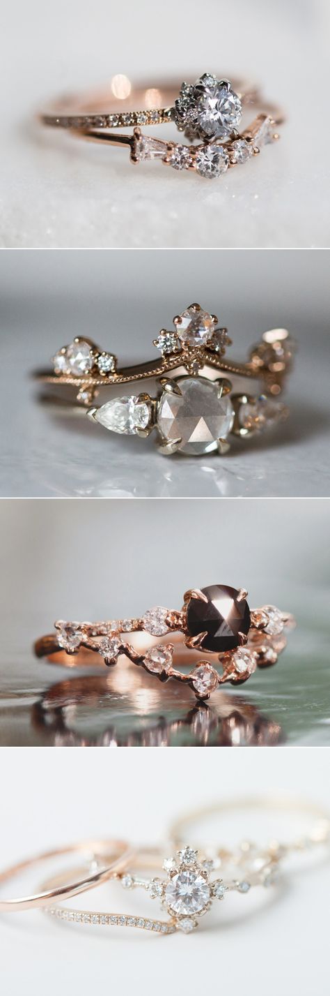 Some of the most beautiful jewelry pieces are inspired by the world around us. Taking a look at significant periods of design, you'll find that nature is entwined into many amazing work. Nature-inspired wedding rings are the perfect choice for earth lovers, and those who love designs with intricate feminine details and a touch of vintage vibe. Get inspired by our handpicked designs below, and click through to shop for each designer's full collection. Cincin Diy, Nature Inspired Wedding Ring, Intricate Rings, Nature Engagement Ring, Nature Inspired Wedding, Rings Engagement, Wedding Rings Vintage, Pretty Rings, Vintage Engagement