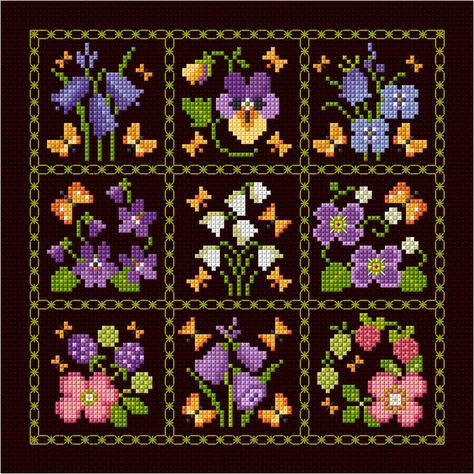 Lesley Teare, Pretty Cross Stitch, Small Butterflies, Floral Clock, Flowers Cross Stitch, Stitch Witchery, Butterfly Cross Stitch, Bird Quilt, Small Cross Stitch