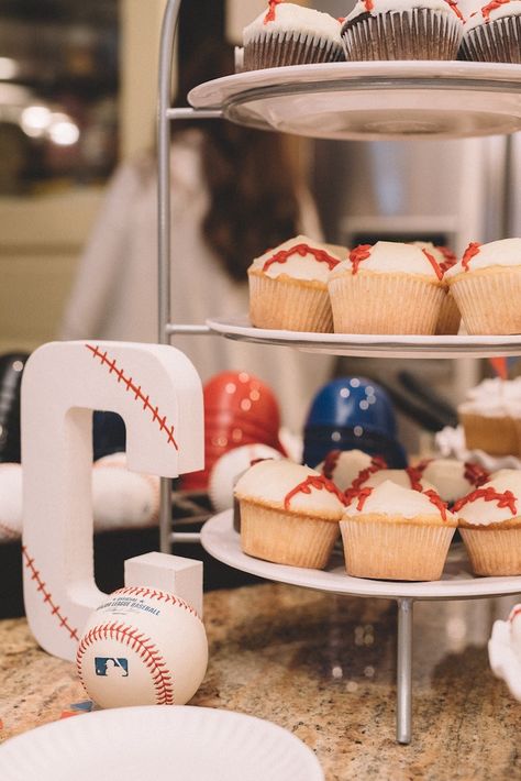 Baseball cupcakes from a Vintage Baseball Birthday Party on Kara's Party Ideas | KarasPartyIdeas.com (24) Baseball Smash Cake, Vintage Highchair, Baseball Cupcakes, Ribbon Tassel, Sport Theme, Baseball Birthday Party, Birthday Bar, Highchair Banner, Cute Ribbon