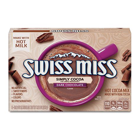 Dark Chocolate Hot Cocoa, Swiss Miss Hot Chocolate, Dark Chocolate Brands, Chewy Sugar Cookie Recipe, Cocoa Drink, Cocoa Cake, Hot Cocoa Mix, Swiss Miss, Chewy Sugar Cookies