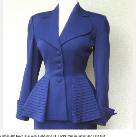 lilli ann jacket Lilli Ann Suit, Wwii Fashion, 1940s Outfits, 1940's Fashion, Lilli Ann, Fashion 1940s, Suit Ideas, Peplum Blazer, Peggy Carter