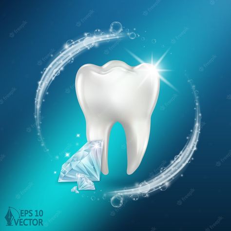 Dental Advertisement, Animated Teeth, Dentist Social Media, Water Live Wallpaper, Dental Business Cards, Background Medical, 3d Vector Illustration, Dentist Art, Dental Images