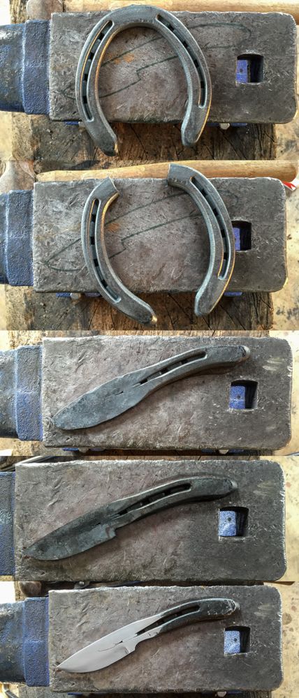 Hand forged horseshoe knife. Mark Winburn Knives Horseshoe Knife, Messer Diy, Forging Knives, Horseshoe Projects, Diy Knife, Blacksmith Projects, La Forge, Horseshoe Art, Forged Knife