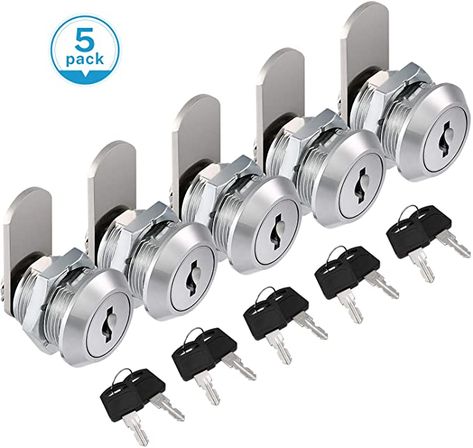 Amazon.com: Kohree Cabinet Cam Lock Set, 5 Pack Keyed Alike 5/8 Inch Cam Locks Secure File Drawer Dresser RV Cylinder Replacement Lock Hardware, Chrome-Finish Zinc Alloy, Fits on 14mm Max Panel Thickness,10 Keys: Office Products Entry Door Locks, File Drawer, Buffet Design, Cabinet Locks, Lock Set, Locks & Key, Dome Lighting, 12v Led, Door Latch