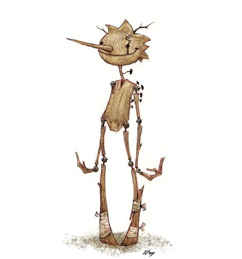 Puppet Illustration Drawings, Pinocchio Art Illustration, Pinocchio Character Design, Marionette Character Design, Pinocchio Fanart, Pinocchio Illustration, Pinocchio Art, Puppet Drawing, Animated Anatomy