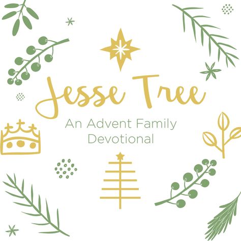 The Jesse Tree | Calvary Baptist Church Advent Family, Jesse Tree Advent, Traditional Advent Calendar, Jesse Tree, Family Devotions, Devotional Books, Black And White Tree, Bible Passages, White Ornaments