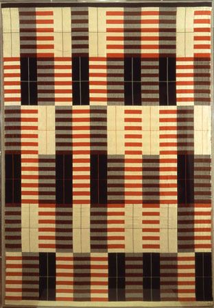 The Bauhaus Textiles of Gunta Stölzl & Anni Albers - AnotherDesignBlog. Bauhaus Textiles, Anni Albers, Walter Gropius, Tikal, Pattern Play, Textile Artists, Orange Brown, Textile Patterns, Quilt Inspiration