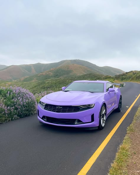 Lavender Car, Chaotic Aesthetic, Purple Cars, Cars Camaro, Car Vibes, Formula 1 Cars, Camaro Car, Chevrolet Camaro Zl1, Purple Car