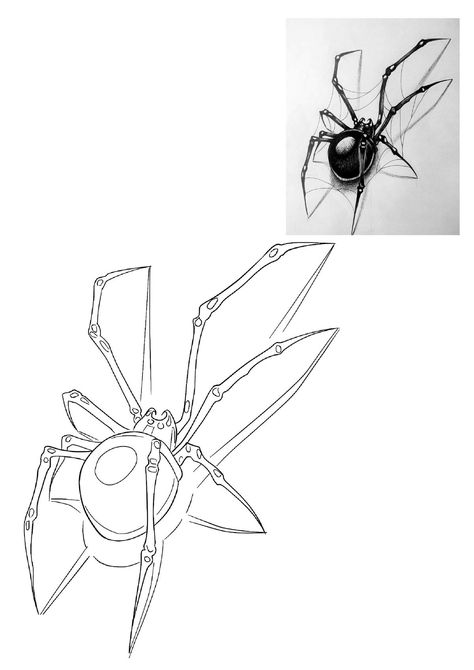 Spider Theme Tattoo, Black Widow Spider Tattoo Stencil, Spider Stencil Tattoo, Realistic Spider Drawing, Spider Tattoo Drawing, How To Draw A Spider, Gta 5 Tattoo, Spider Drawing Sketches, Spider Tattoo Stencil