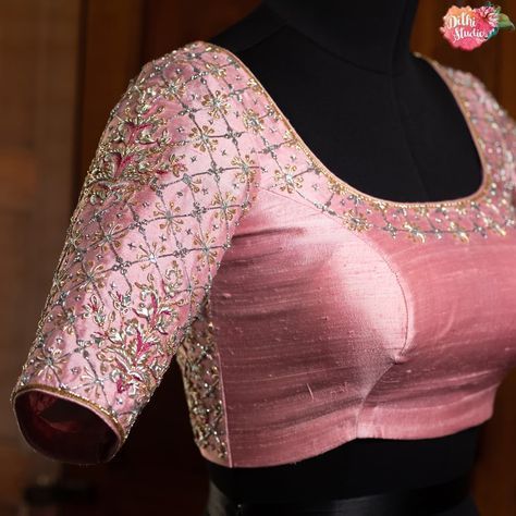 Pastel Pink Blouse, Latest Bridal Blouse Designs, Wedding Saree Blouse Designs, Traditional Blouse Designs, Fashionable Saree Blouse Designs, Blouse Design Images, Blouse Designs Indian, Day Photography, Ladies Blouse Designs