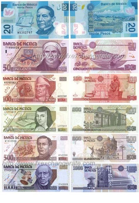 Mexican Peso(MXN) Currency Images Printable Play Money, Banknotes Design, Currency Design, Money Worksheets, Puerto Rico History, Money Notes, Play Money, Mexican Peso, World Coins