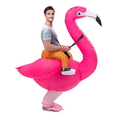 Christmas Costumes For Adults, Blow Up Halloween Costumes, Flamingo Halloween Costume, Halloween Costume Jumpsuit, Flamingo Inflatable, Flamingo Costume, Pretend Play Costumes, Costume Jumpsuit, Inflatable Costumes