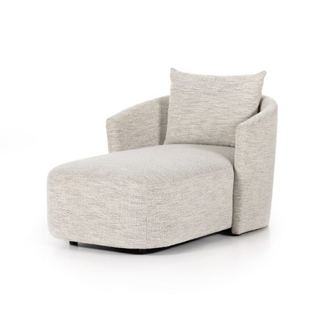 Casual and sculpted, high-performance fabric and a pill-shaped chaise take this lounger to the next level. Color: Merino Cotton Dimensions: 60"D x 39"W x 33.5"H Materials: 100% Polyester Weight: 81.57 lb Karen Campbell, Modern Chaise Lounge, Upholstered Chaise Lounge, Upholstered Chaise, Pine Plywood, Mesa Exterior, Recliner Chair, Furniture Chair, Chaise Lounge