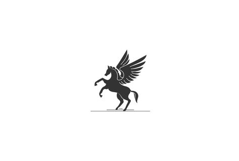 Strong Prancing Horse Stallion Pegasus Wing Logo Design Vector Wing Logo Design, Pegasus Logo, Gods Country, Cricket Coaching, Wing Logo, Prancing Horse, Clothing Store Interior, Horse Fly, Horse Logo