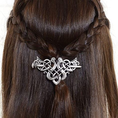 Celtic Knot Hair, Long Hair Diy, Waterfall Braid Hairstyle, Celtic Braid, Celtic Hair, Leather Hair Accessories, Mens Wear Wedding, Knot Hair, Chignon Hair