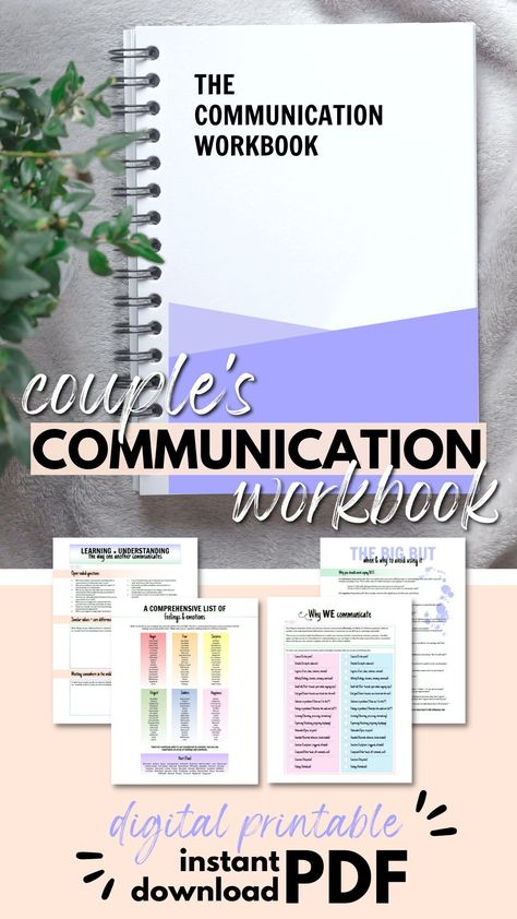 Couple's Communication Workbook - listen more, talk less, because communication is all about learning to understand | Relationship and personal growth skill-building activities | Digital printable, instant PDF download for evergreen content | theMRSingLink LLC Relationship Growth Activities, Workbook For Couples, Learning To Communicate Relationship, Couples Communication Games, Relationship Communication Tips, Couples Therapy Worksheets Communication, Listen More Talk Less, Couples Counseling Activities, Couple Communication