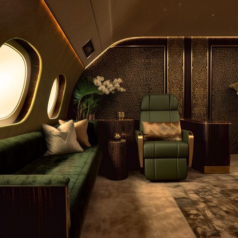 A New Golden Era of Private Aviation Cruise Interior, Airplane Interior Design, Private Plane Interior, Private Aviation, Ancient Future, Airplane Interior, Wizz Air, Luxury Jets, 80s Interior