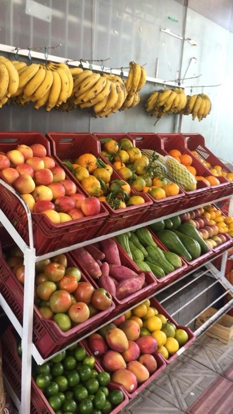 Small Fruit Shop Design, Mini Grocery Store Design Small Spaces, Fruit Market Design, Small Shop Interior, Fruit And Veg Shop, Vegetable Rack, Fruit Lunch, Vegetable Shop, Grocery Store Design