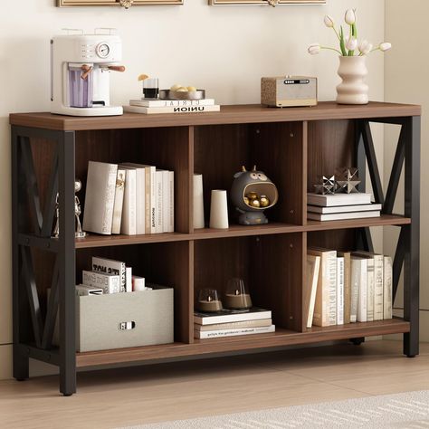 PRICES MAY VARY. [6-Cube Storage Organizer]: Whether you're clearing up clutter in your entryway, living room, or bedroom, a cube storage bookcase is a versatile accent that works well in nearly any room. This storage cube provides ample space to store your books, framed photos, plants, and decor, helping you create a clutter-free home in no time. The farmhouse-inspired design adds a charming rustic touch to your space, making your home feel cozy and organized. [Dimensions & Long-lasting Materia Book Shelf Bedroom, Horizontal Bookshelf, Storage Dining Room, 6 Cube Storage, Mdf Shelving, Den Makeover, Cube Storage Organizer, Bookshelf Modern, Shelf Bedroom