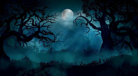 Creepy Woods, Halloween Forest, Free Cartoon Characters, Forest Cartoon, Thumbnails Youtube Background, Scary Backgrounds, Horror Cartoon, Creepy Backgrounds, Witch Silhouette